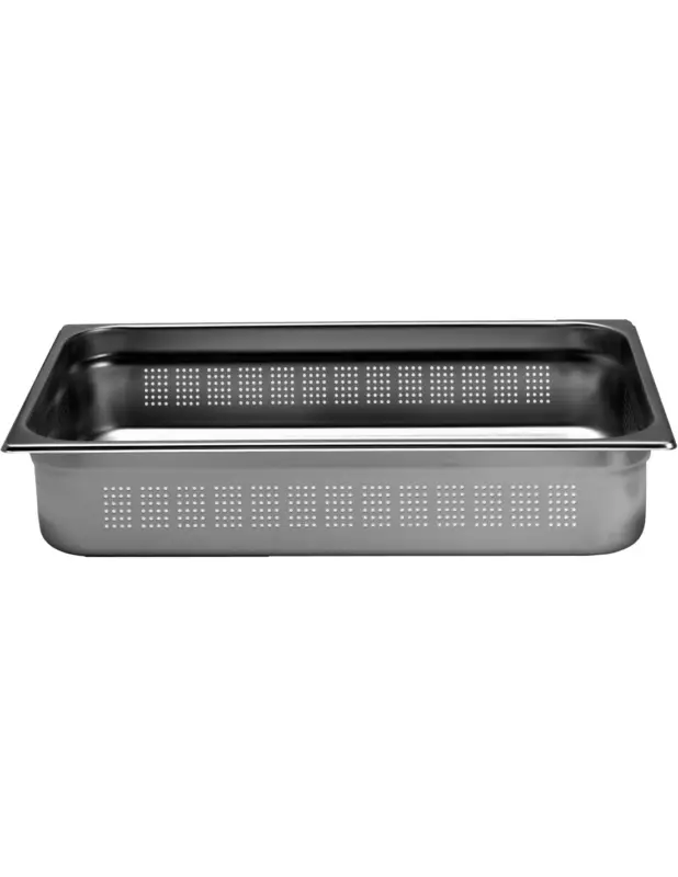 BAC GASTRO INOX GN1/1 PR.100MM PERFOREL (en mm) : 530 – P (en mm) : 325 H (en mm) : 100 Usine Directe