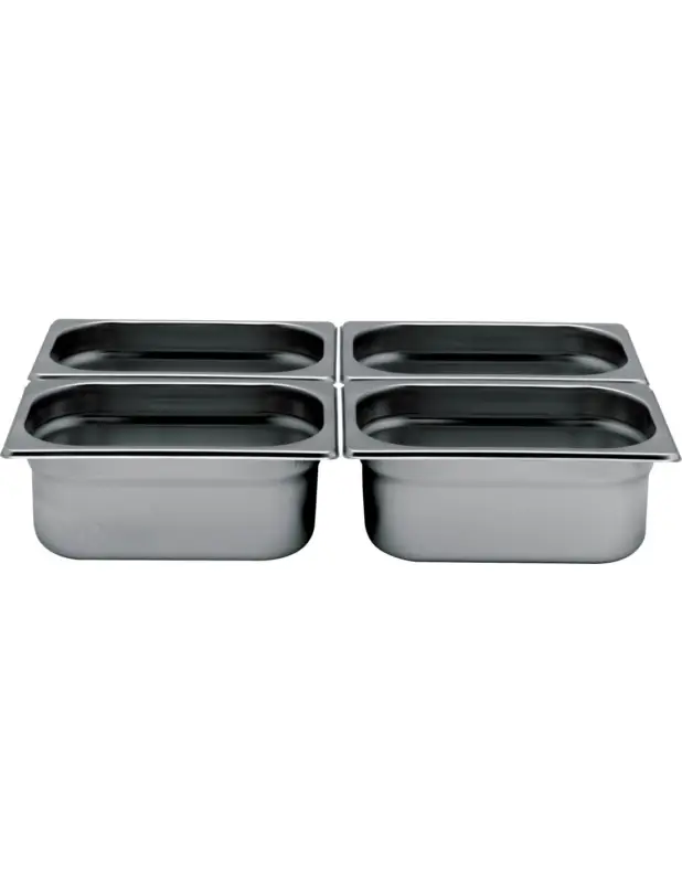 Offre Spéciale BAC GASTRO INOX GN1/4 P-65L (en mm) : 265 – P (en mm) : 162 – H (en mm) : 65 Cont. (en L) : 1.7
