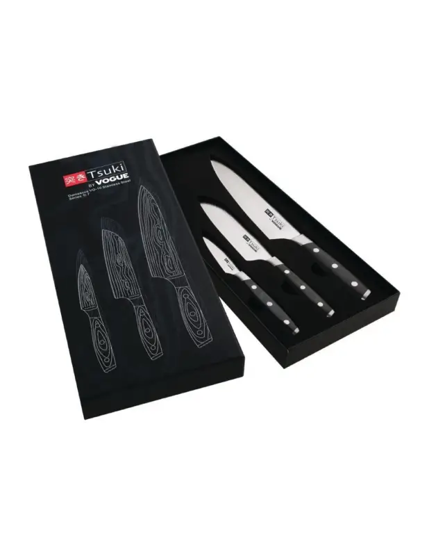 Coffret cadeau 3 couteaux Vogue Tsuki Series 7 Top Vente