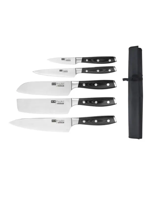 Jusqu’à Épuisement Des Stocks Ensemble de 5 couteaux japonais et étui Vogue Tsuki Series 7