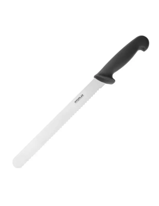 Couteau à trancher denté Hygiplas noir 255mm Paiement Sécurisé