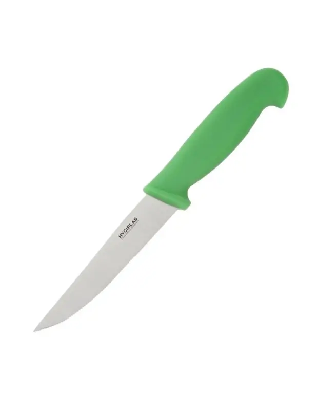 Couteau à légumes denté Hygiplas vert 100mm Meilleur Prix