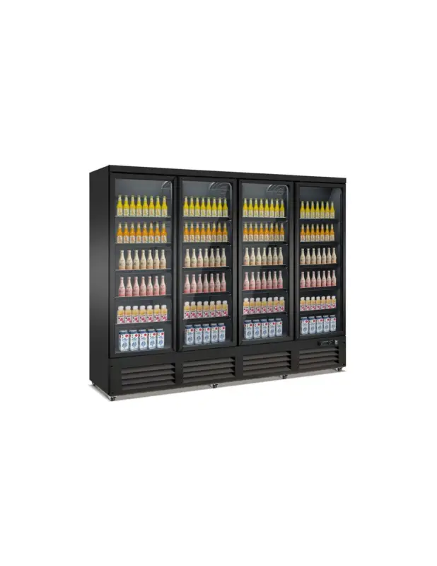 Top Vente RÉFRIGÉRATEUR 4 PORTES EN VERRE NOIR CEB-2000R BL *TRANSPORT SUR DEMANDE*