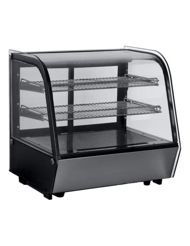 VITRINE DE PRESENTATION REFRIGEREE 120 LITRES. +2/+12°C. 2 GRILLES. AVEC ECLAIRAGE LED GAS R600A Tension : 230V Mono – Puissance Offre Du Jour