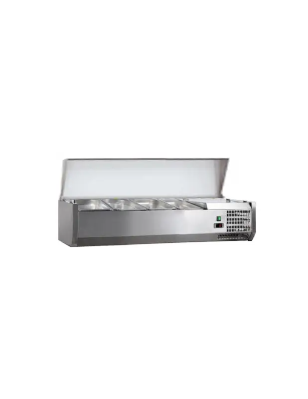 Bon Plan VITRINE A INGREDIENTS INOX. +2/+8°C. GAZ R600A COUVERCLE INOX. 3GN1/3 + 1GN1/2-150 NON COMPRIS Tension : 230V Mono – Puissance (