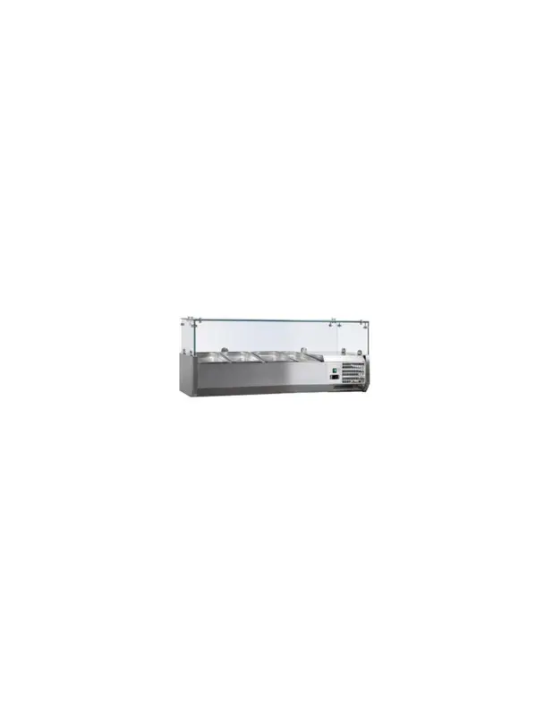 Top Vente VITRINE A INGREDIENTS INOX. +2/+8°C. AVEC PARE-HALEINE. 3GN1/3-150 + 1GN1/2-150 NON COMPRIS Tension : 230V Mono – Puissance (en