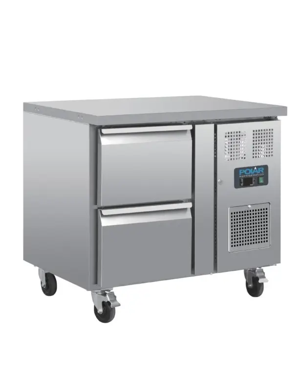 Table réfrigérée GN 1/1 ventilée 2 tiroirs Polar Série U Pas Cher