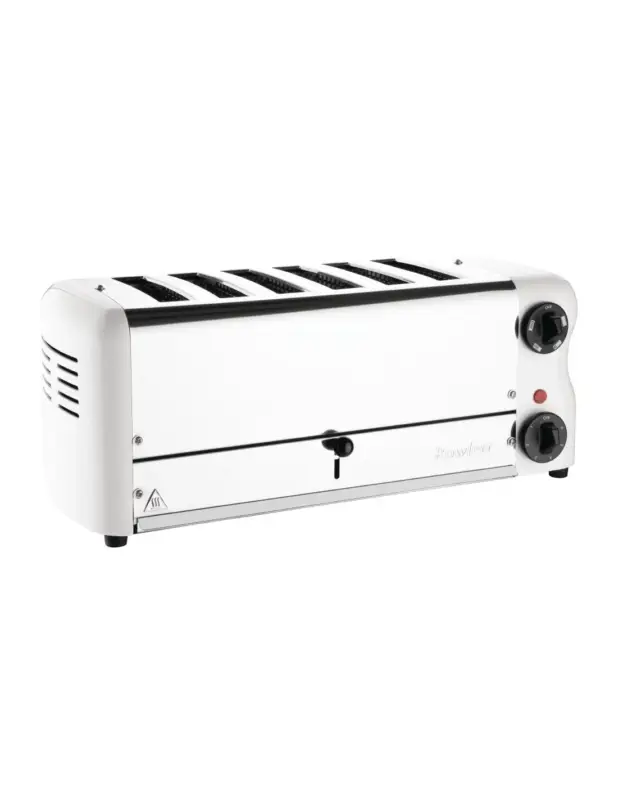 Dernière Chance Grille-pain 6 fentes avec grille sandwich et résistance supplémentaire Rowlett Esprit blanc