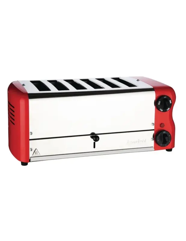 Dernier Modèle Grille-pain 6 fentes avec grille sandwich et résistance supplémentaire Rowlett Esprit rouge