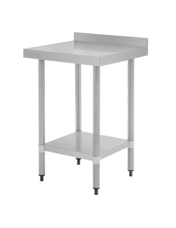 Vente Flash Table de préparation avec rebord en acier inoxydable Vogue 600 x 600mm