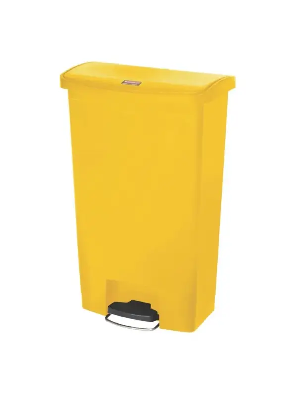 Achat Immédiat Poubelle à pédale frontale large Slim Jim Step-On Rubbermaid jaune 68L
