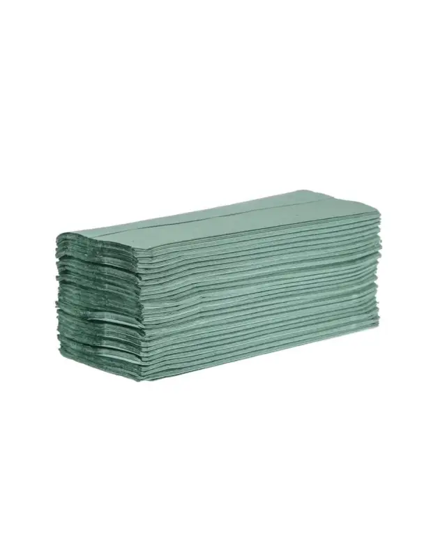 Achat Immédiat Essuie-mains 1 pli pliage en Z vert 250 feuilles Jantex (lot de 12)