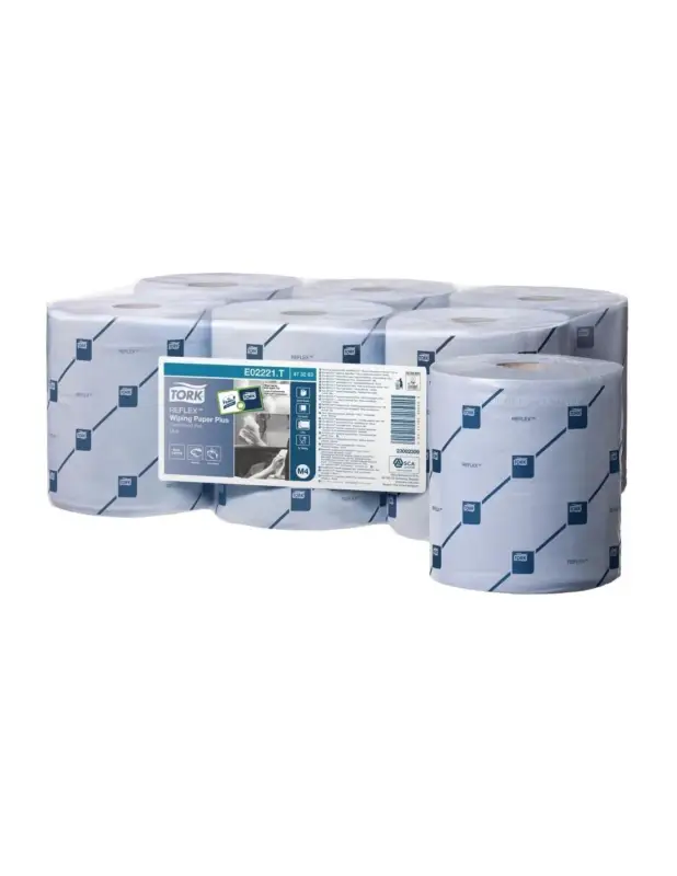 Usine Directe Bobines bleues à alimentation centrale 2 plis Reflex Tork (lot de 6)