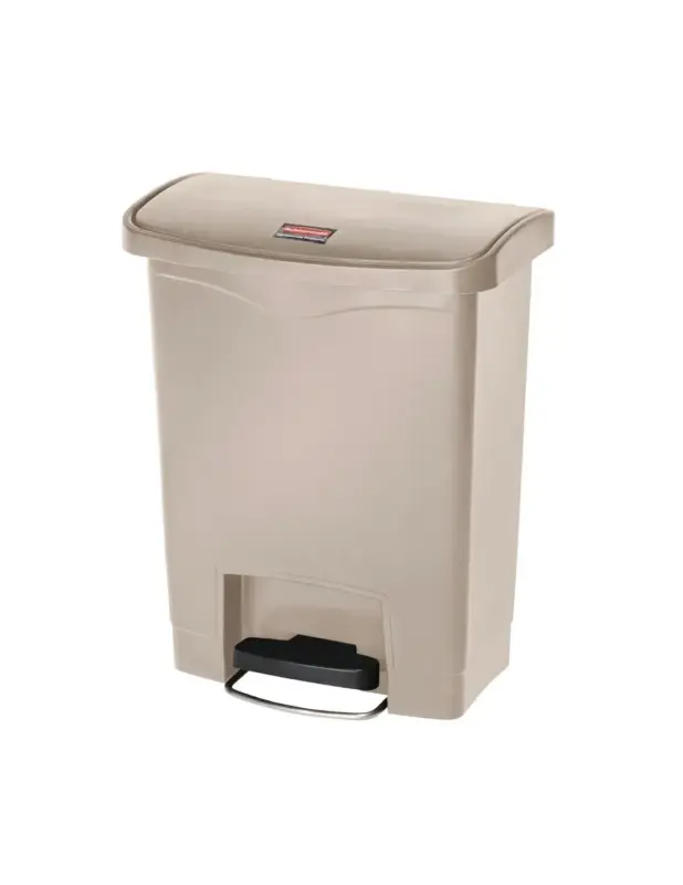 Poubelle à pédale frontale Rubbermaid Slim Jim beige 30L Offre Spéciale