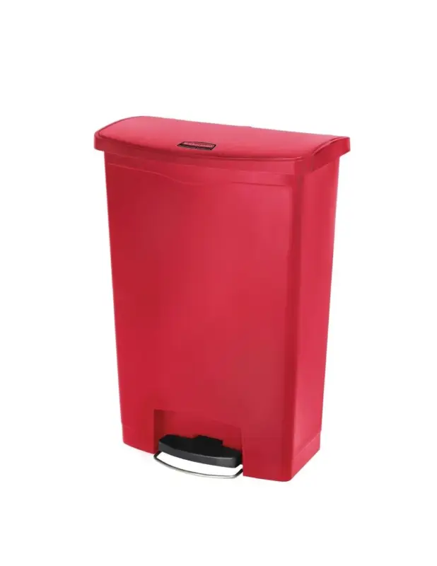 Poubelle à pédale frontale Rubbermaid Slim Jim rouge 90L Promotion Saisonnière