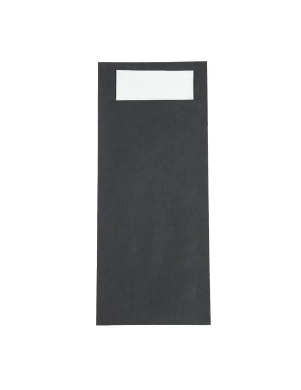 Acheter Direct Pochettes à couverts noires avec serviette blanches Europochette (lot de 500)