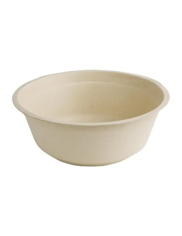 Bols ronds compostables en bagasse coloris naturel Fiesta Compostable 950ml (lot de 50) Commander Vite
