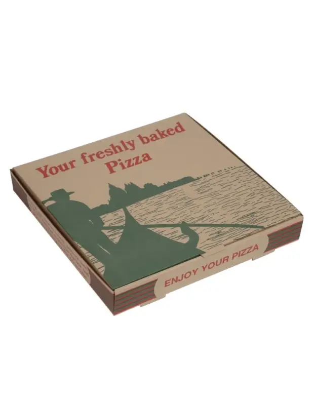 Boîtes à pizza imprimées compostables 311mm (lot de 100) Achat Immédiat