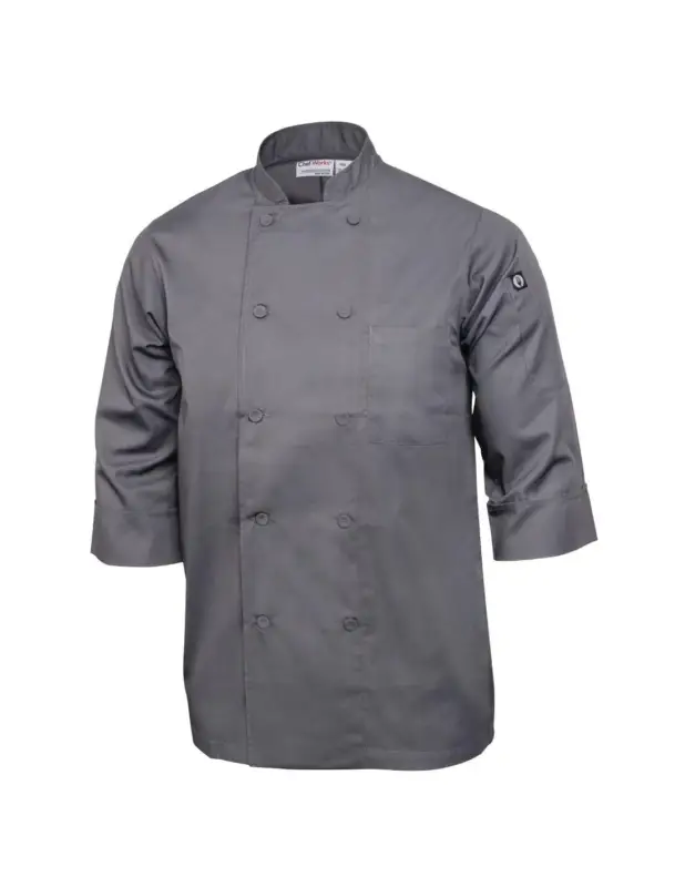 Veste de cuisine mixte Chef Works grise S Meilleur Prix