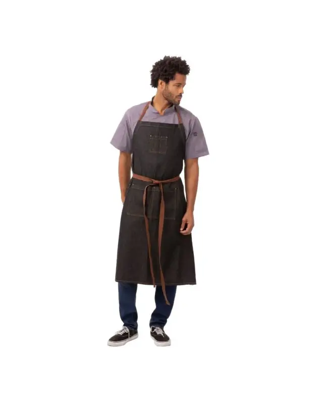 Tablier bavette Chef Works Urban Memphis noir Nouvel Arrivage