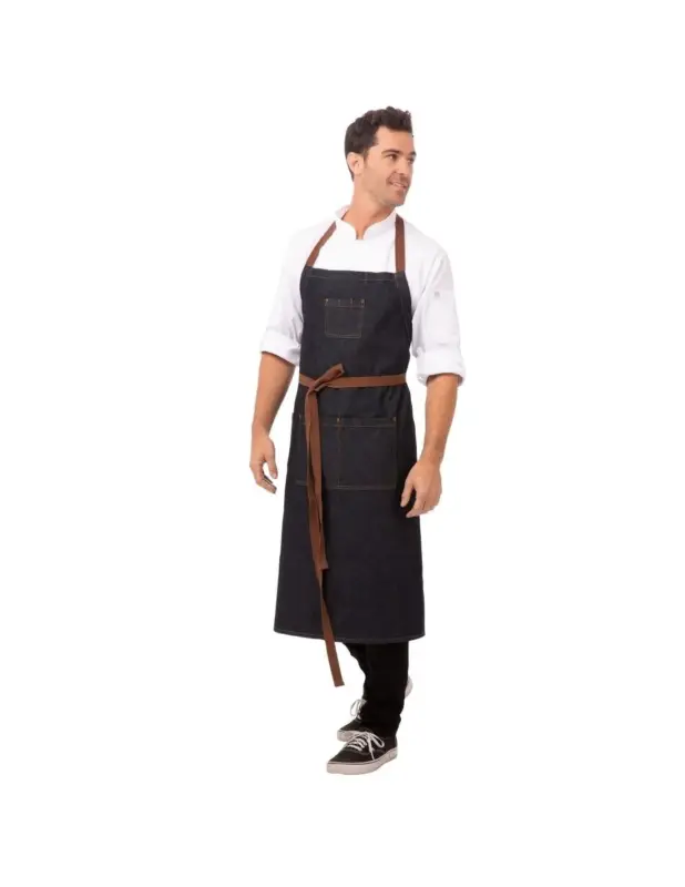 Prix Choc Tablier bavette Chef Works Urban Memphis bleu