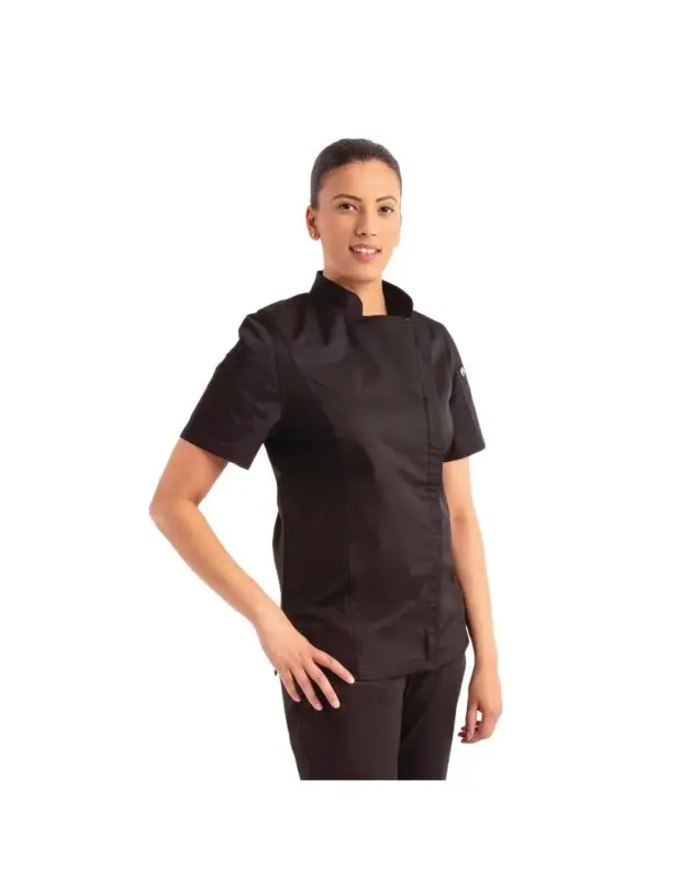 Vente Directe Veste de cuisine femme zippée légère Springfield Chef Works noire S