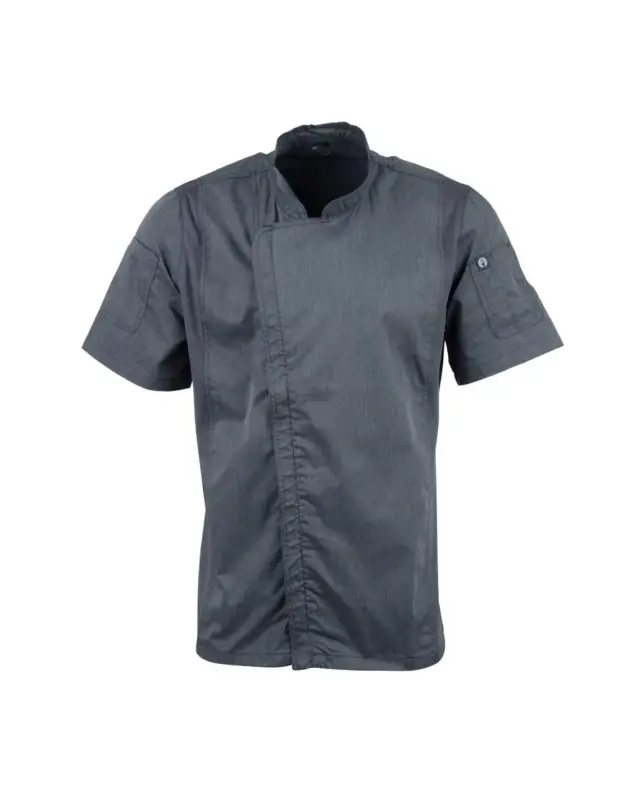 Offre Du Jour Veste de cuisine mixte légère manches courtes à fermeture éclair Springfield Chef Works Urban bleu encre XL