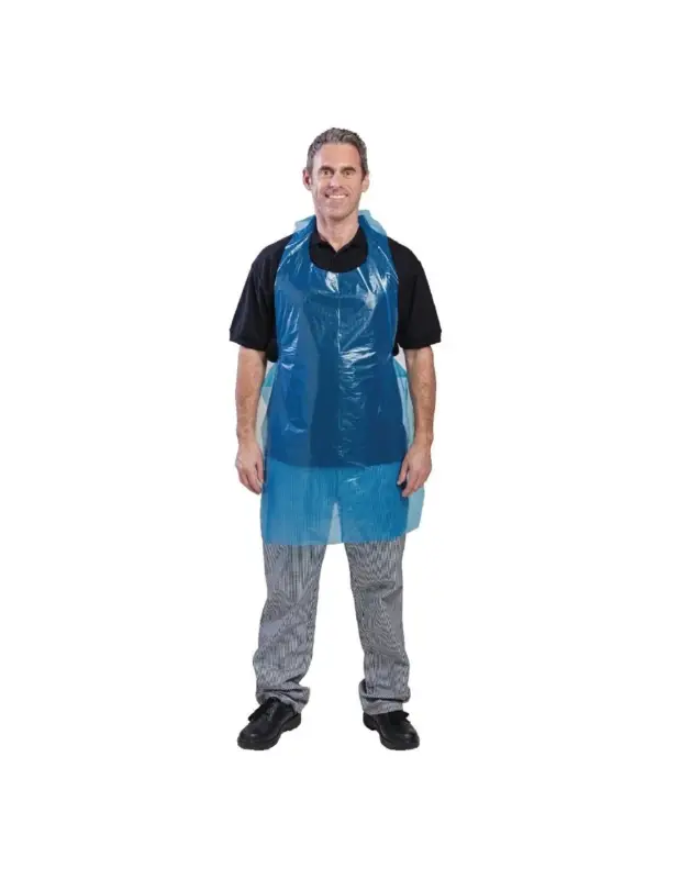 Tabliers jetables en polyéthylène bleus 14,5 microns (Boîte de 100) Achat Immédiat