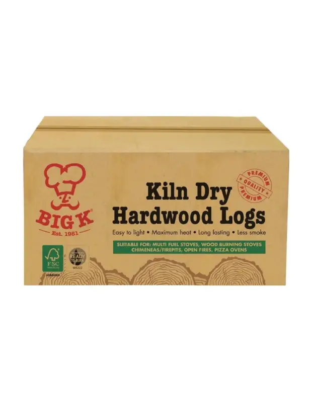 Bûches de bois dur sec Big K 8Kg Retour Gratuit