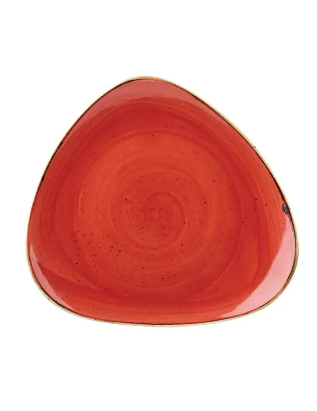 Vente Directe Assiettes triangulaires Churchill Stonecast Berry Red 192mm (Lot de 12)