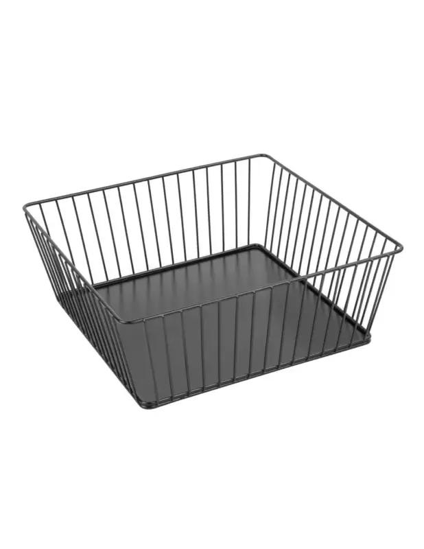 Achat Immédiat Panier de présentation carré métallique Olympia noir 280x280x100mm