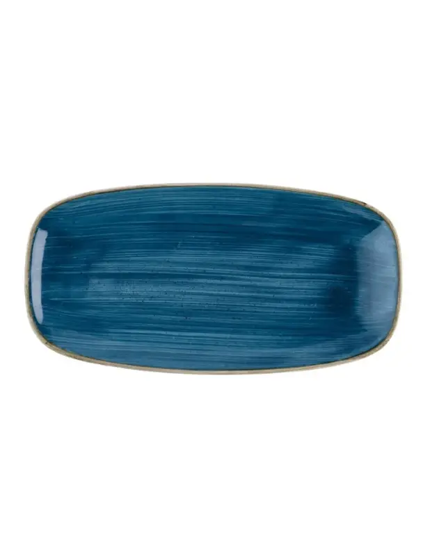 Satisfait Ou Remboursé Assiettes oblongues Churchill Stonecast Java Blue 288 x 152mm (Lot de 12)