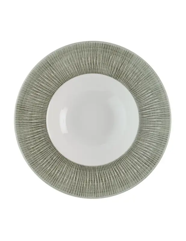 Livraison Express Assiettes à bord large Churchill Bamboo Ceramic Spinwash Alpine 231mm (Lot de 12)