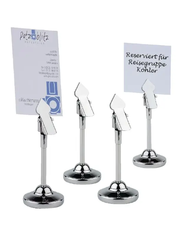 Supports à pince inox pour numéros de table 105mm (Lot de 4) Top Vente