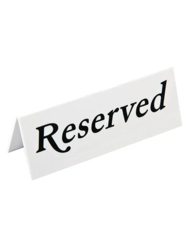Chevalets de table en plastique Olympia « Reserved » (lot de 10) Réduction