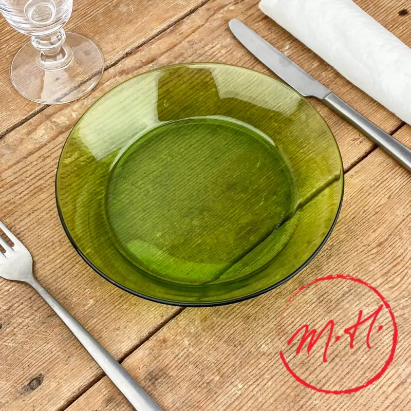Bon Marché 6 Assiettes creuses vertes Duralex 19,5cm
