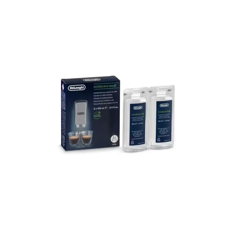 Prix Cassé EcoDecalk Mini DLSC200 : Set de 2 Flacons de Détartrant 2×100 ml Delonghi