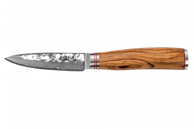 Couteau d&rsquo;office Wusaki Damas 10Cr 9cm manche en olivier Solde