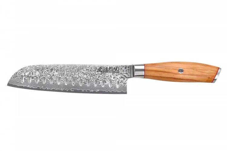 Couteau santoku 18cm Wusaki Fujiko 10CR damas Populaire