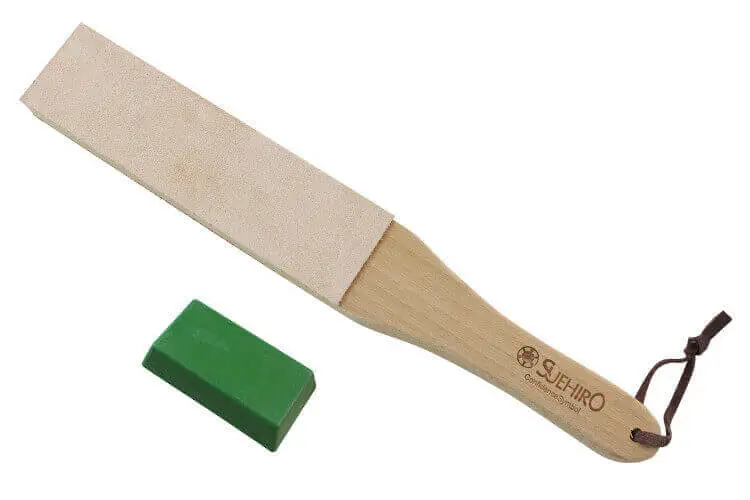 Set stropping cuir de polissage japonais Suehiro 31cm + p&acirc;te abrasive Promotion Saisonnière