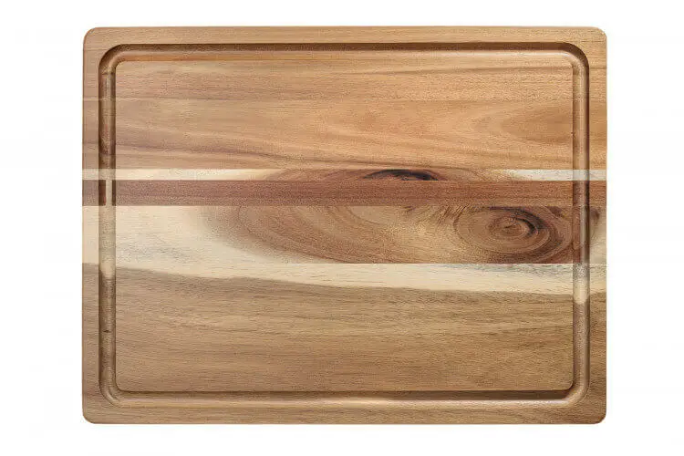 Bon Plan Planche &agrave; d&eacute;couper Wusaki en acacia double face avec rigoles 41x31cm