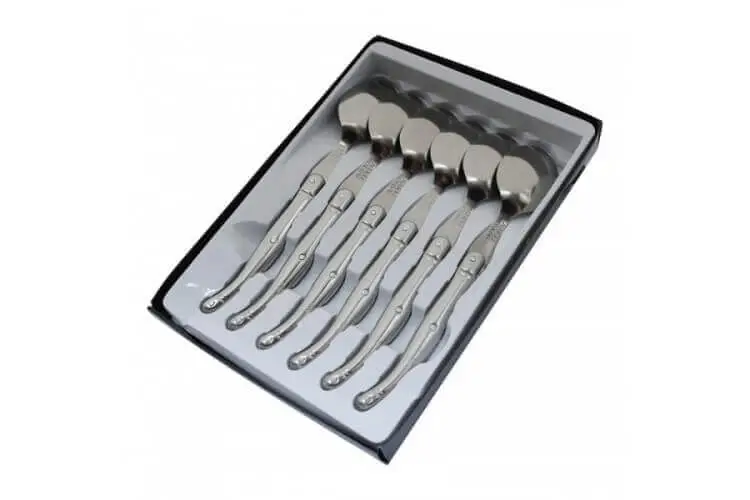 Coffret 6 cuill&egrave;res &agrave; soupe Laguiole Tribloc Expédition Rapide