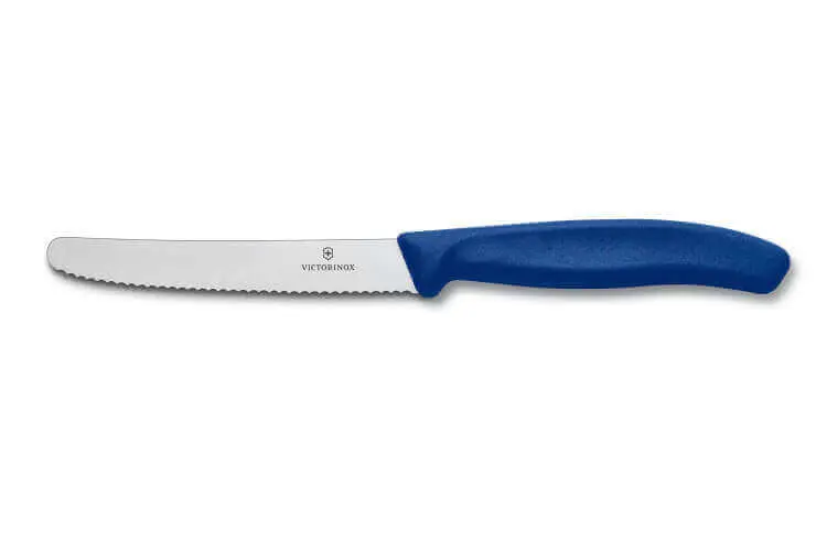 Bon Marché Couteau de table Victorinox SwissClassic bleu lame &agrave; dents 11cm