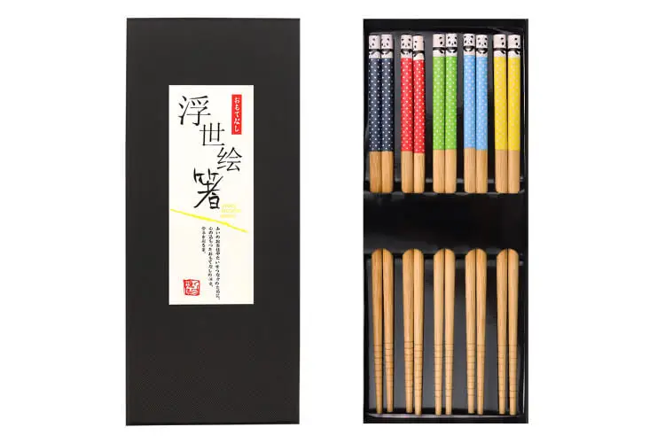 Set de 5 paires de baguettes chinoises en bambou Kutoyama - Modèle 8 Authentique