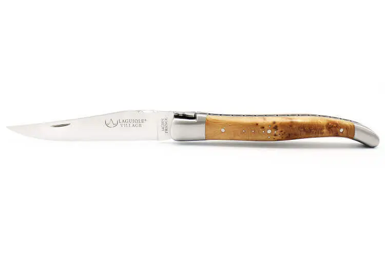 Meilleur Prix Couteau pliant Laguiole Village manche en gen&eacute;vrier 12cm avec mitre