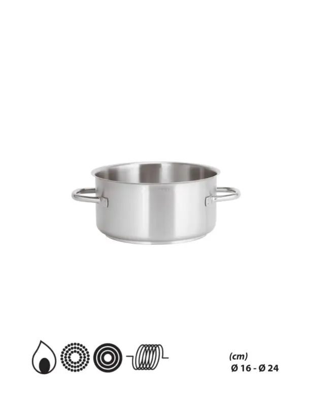 Marque Casserole 2 Anses – Inox Série 1000 – Paderno