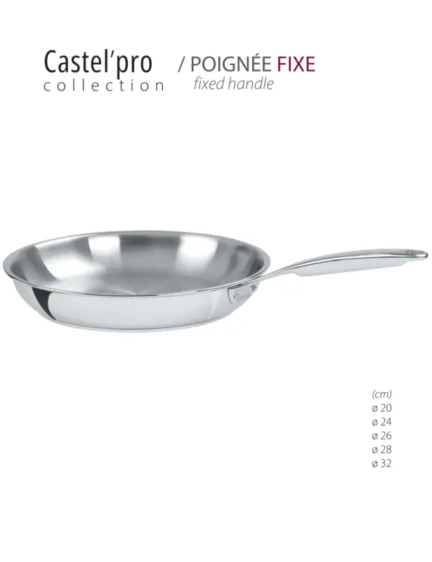 Poêle inox (Multiply) – Collection Castel&rsquo;pro – CRISTEL Pas Cher