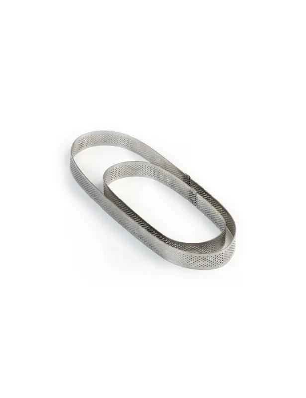 290x90x20mm – Moule ovale en acier inoxydable micro perforés – Pavoni Italia Crostate Solde