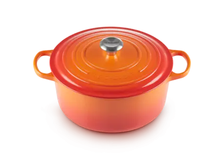 Cocotte Fonte Signature Ronde 5,3 L Orange Volcanique (26 cm) Vente Flash