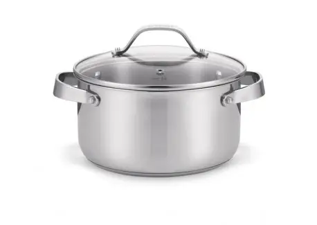 Cicla 3 Casserole/faitout Inox Recyclé avec couvercle en Verre 20 cm 2,8 l Réduction
